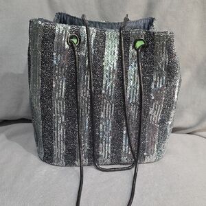 Elegant Silver Sequin Women's Bag